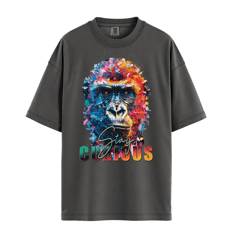 Stay Curious - Gorilla Unisex T-Shirt Premium Comfort Colors - Pepper