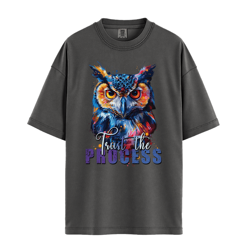 Trust The Process - Owl Unisex T-Shirt Premium Comfort Colors - Pepper
