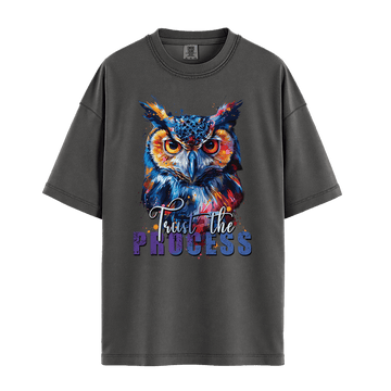 Trust The Process - Owl Unisex T-Shirt Premium Comfort Colors - Pepper