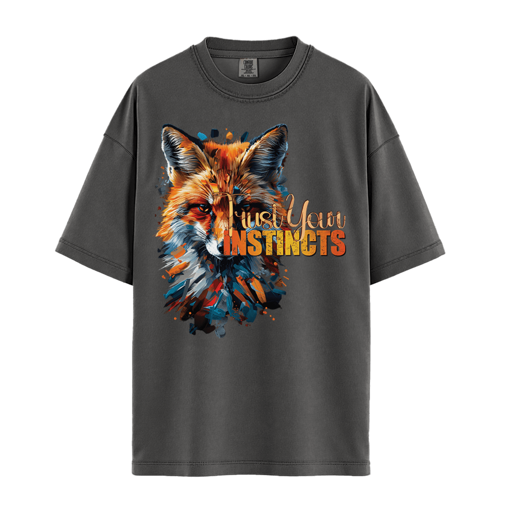 Trust Your Instincts - Fox Unisex T-Shirt Premium Comfort Colors - Pepper