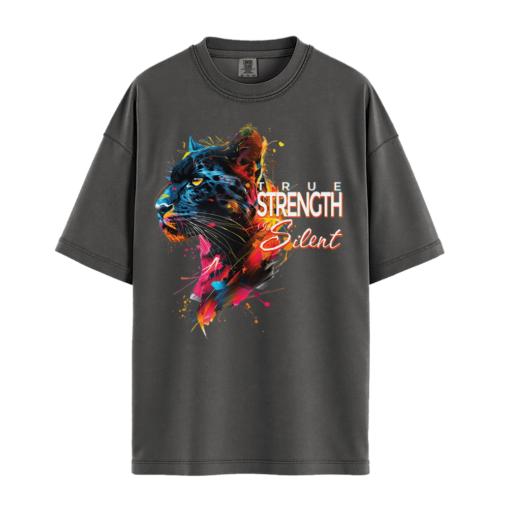 True Strength Is Silent - Panther Unisex T-Shirt Premium Comfort Colors - Pepper