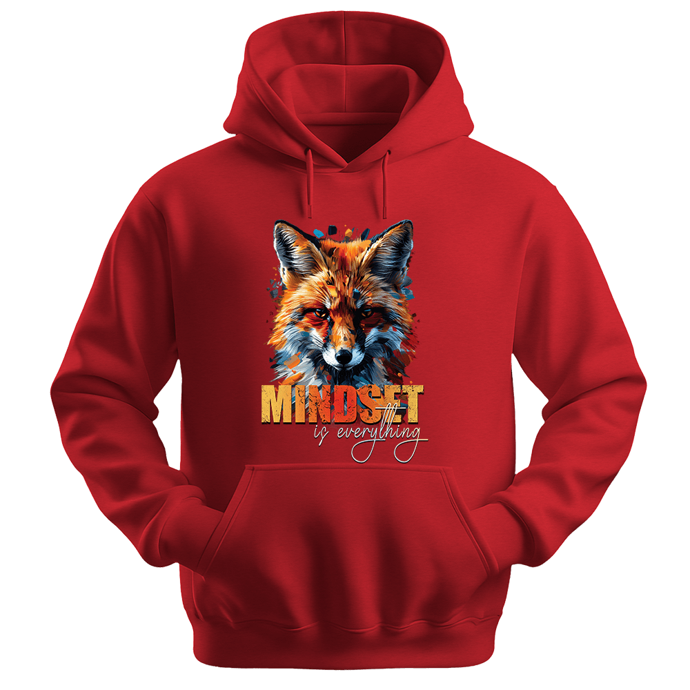 Mindset Is Everything - Fox Unisex Hoodie - Statement Hoodie - Unisex Hoodie | Gildan 18500 - Red. - S