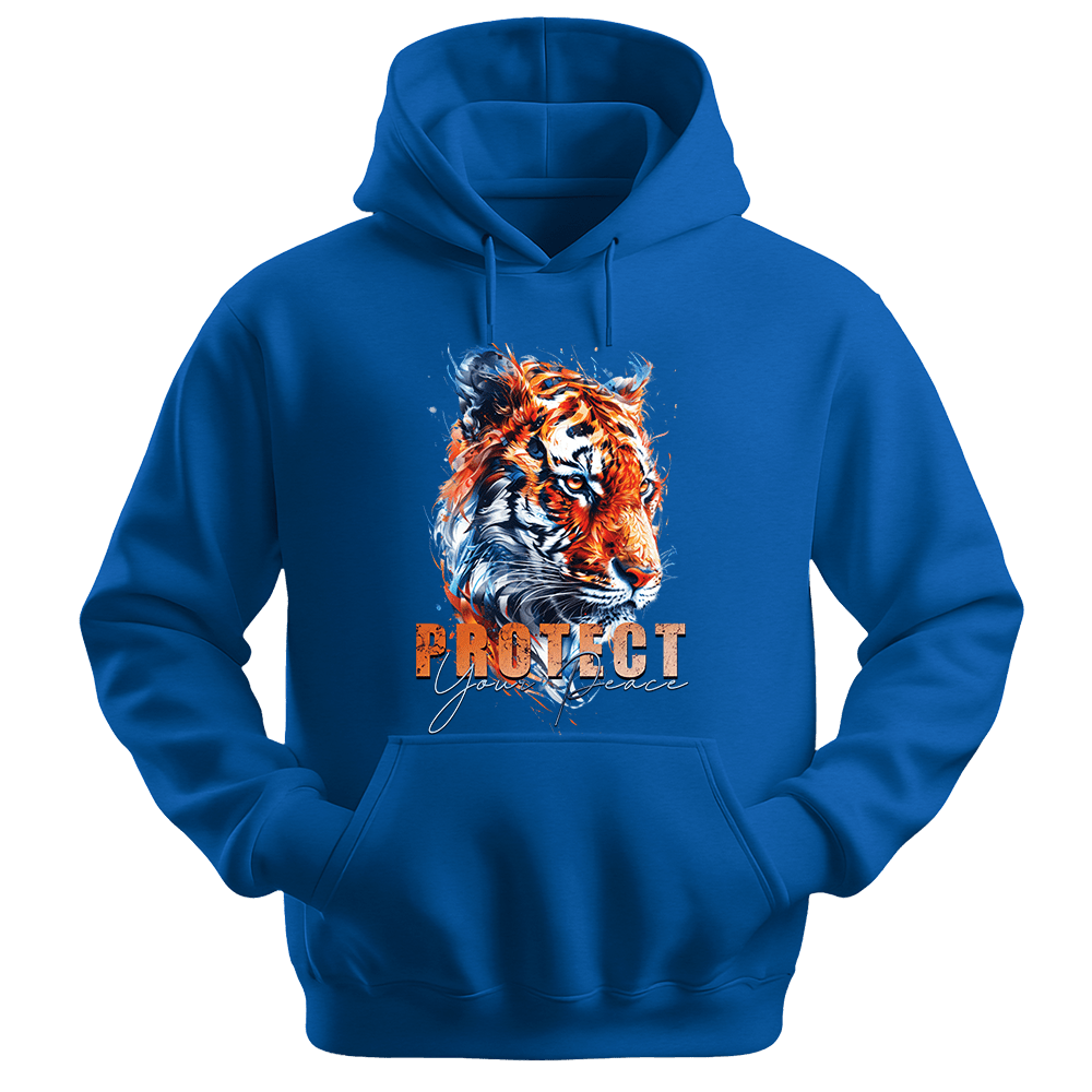 Protect Your Peace - Tiger Unisex Hoodie - Good Vibes Clothing - Unisex Hoodie | Gildan 18500 - Royal. - S