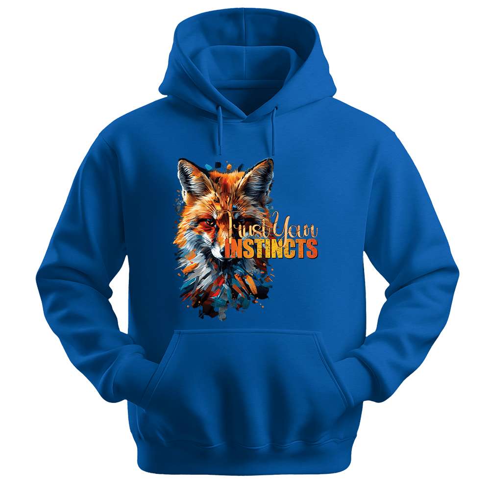 Trust Your Instincts - Fox Unisex Hoodie - Motivation Hoodie - Unisex Hoodie | Gildan 18500 - Royal. - S