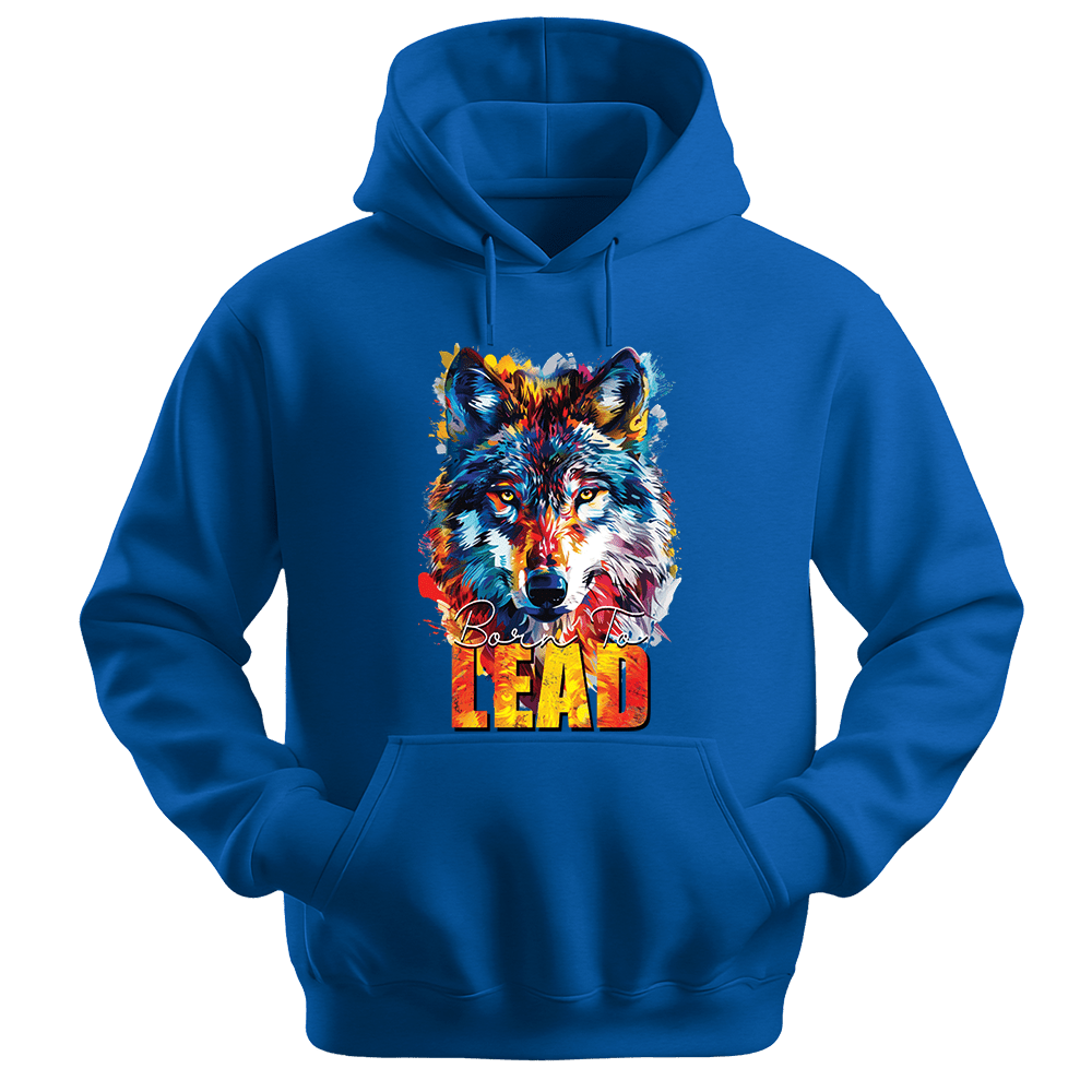 Born To Lead - Wolf Unisex Hoodie - Motivation Hoodie - Unisex Hoodie | Gildan 18500 - Royal. - S