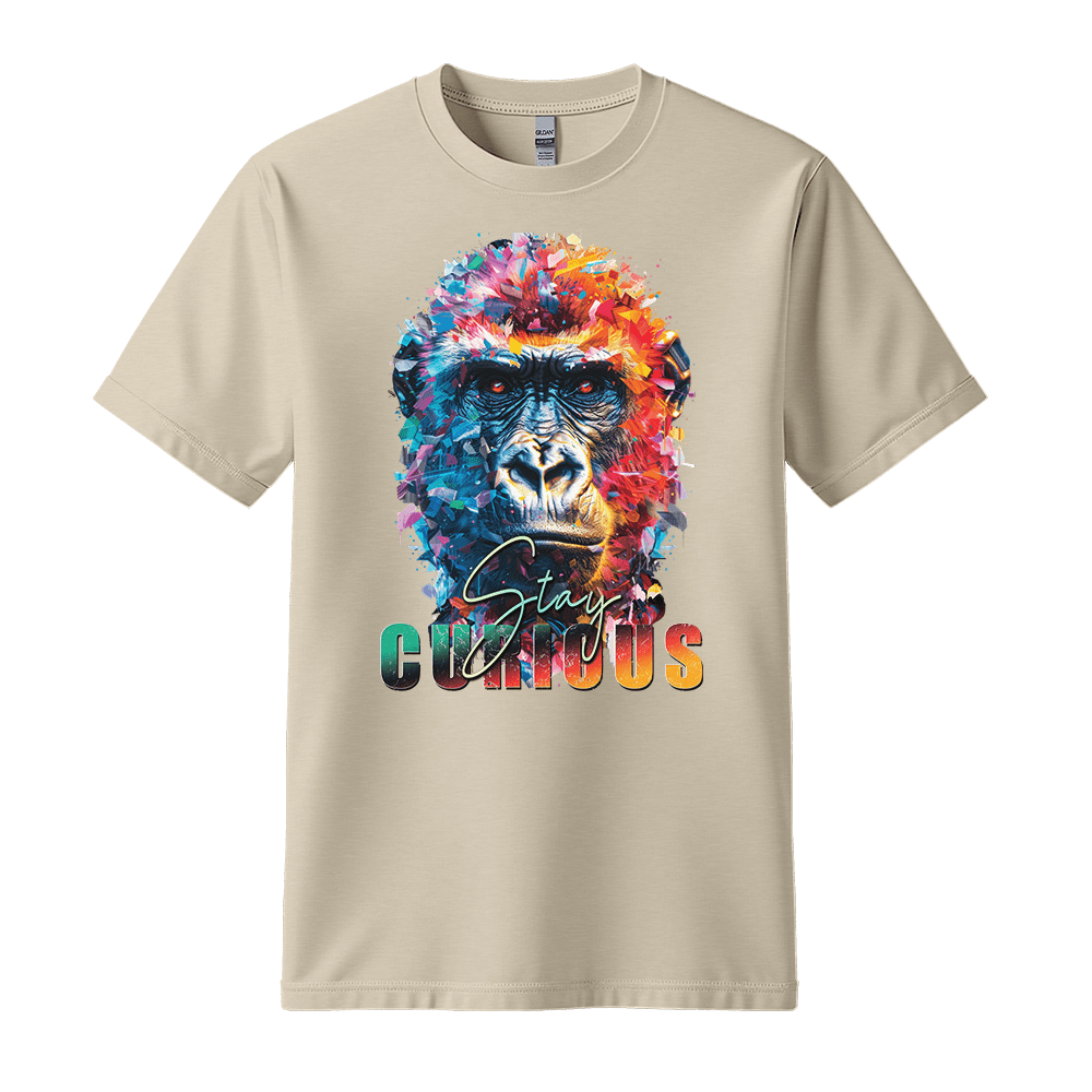 Stay Curious - Gorilla Unisex T-Shirt - Positive Shirt - Standard (G5000) - Sand - S