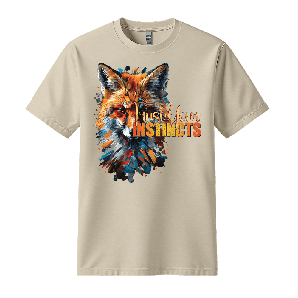 Trust Your Instincts - Fox Unisex T-Shirt - Motivation Shirt - Standard (G5000) - Sand - S