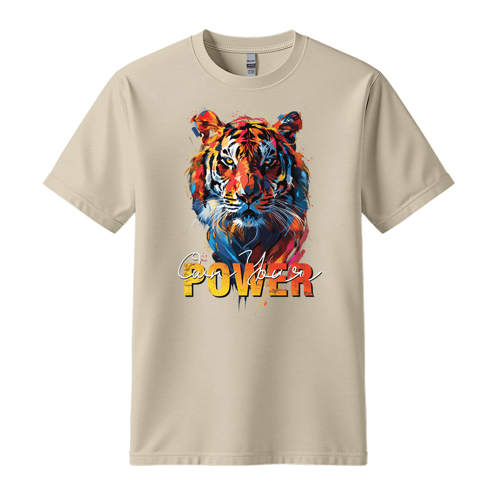 Own Your Power - Tiger Unisex T-Shirt - Statement Shirt - Standard (G5000) - Sand - S