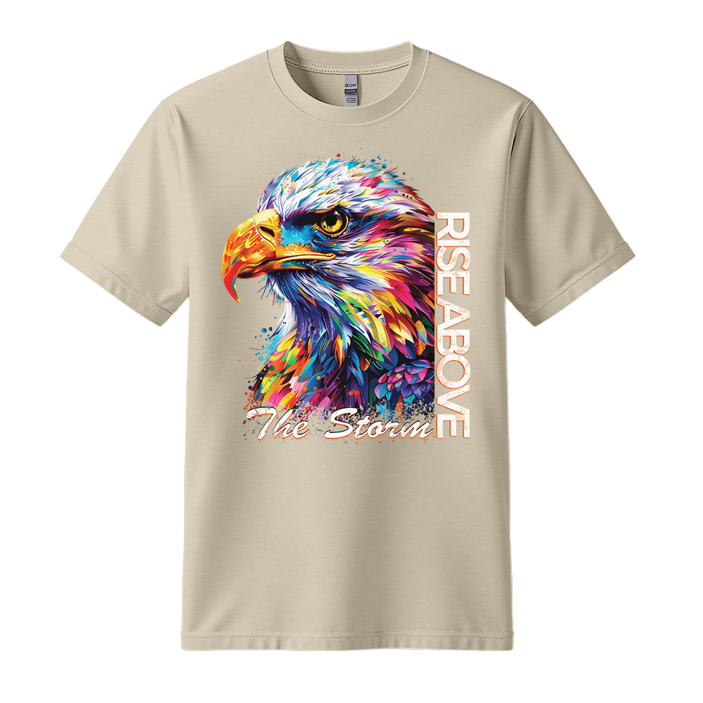 Rise Above The Storm - Eagle Unisex T-Shirt - Inspirational Apparel - Standard (G5000) - Sand - S