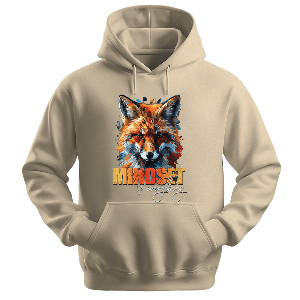 Mindset Is Everything - Fox Unisex Hoodie - Statement Hoodie - Unisex Hoodie | Gildan 18500 - Sand. - S