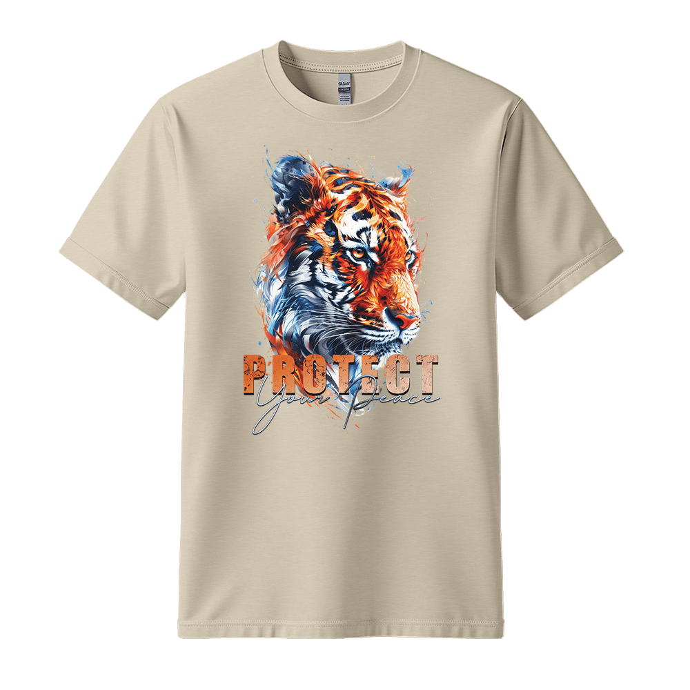 Protect Your Peace - Tiger Unisex T-Shirt - Good Vibes Clothing - Standard (G5000) - Sand - S