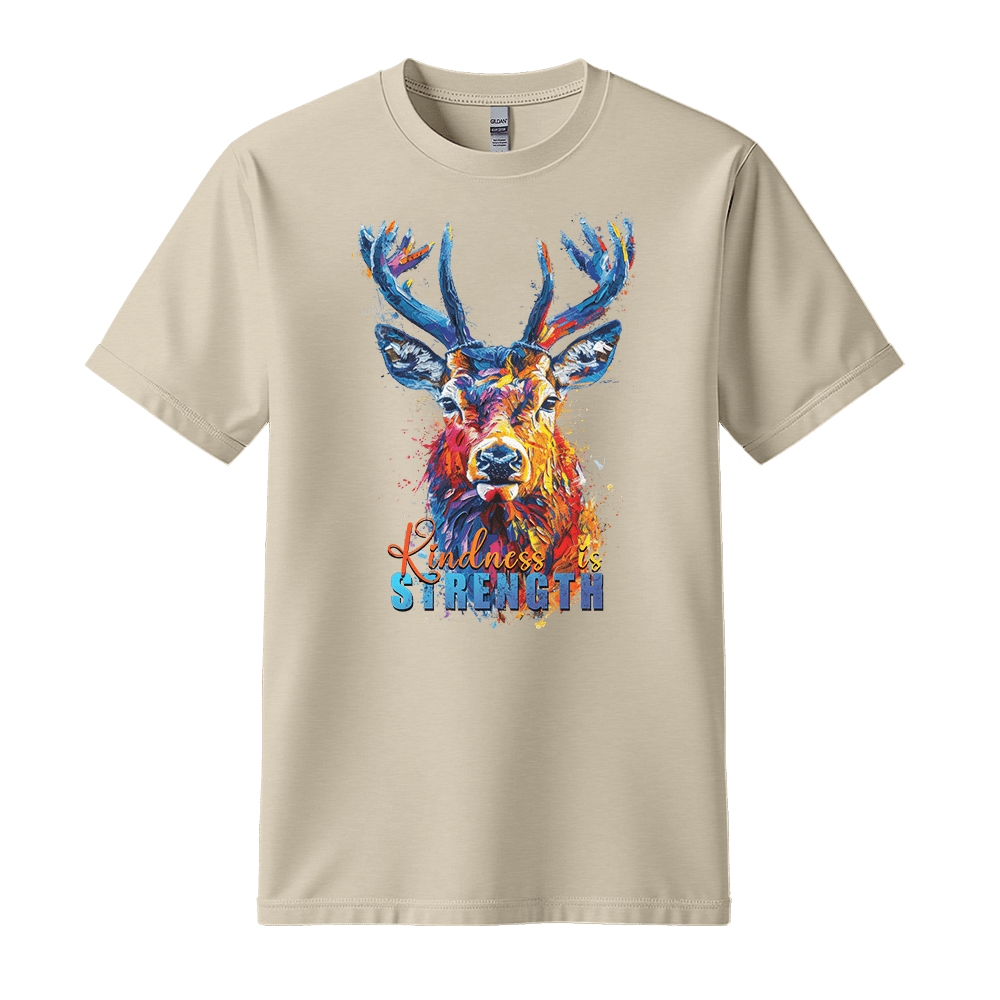 Kindness is Strength - Deer Unisex T-Shirt - Positive Shirt - Standard (G5000) - Sand - S