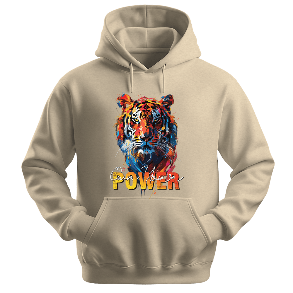 Own Your Power - Tiger Unisex Hoodie - Statement Hoodie - Unisex Hoodie | Gildan 18500 - Sand. - S