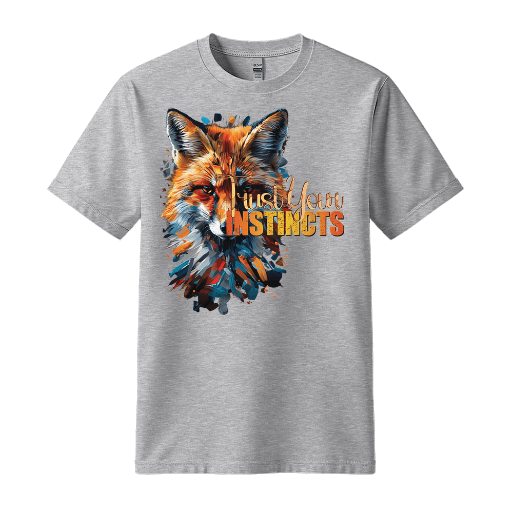 Trust Your Instincts - Fox Unisex T-Shirt - Motivation Shirt - Standard (G5000) - Sport Grey - S