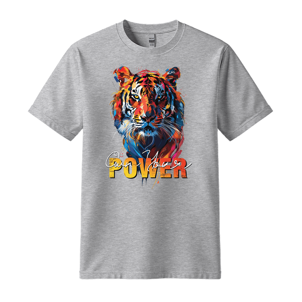 Own Your Power - Tiger Unisex T-Shirt - Statement Shirt - Standard (G5000) - Sport Grey - S