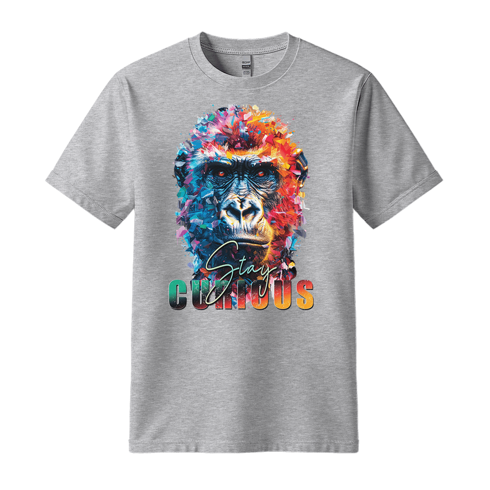 Stay Curious - Gorilla Unisex T-Shirt - Positive Shirt - Standard (G5000) - Sport Grey - S