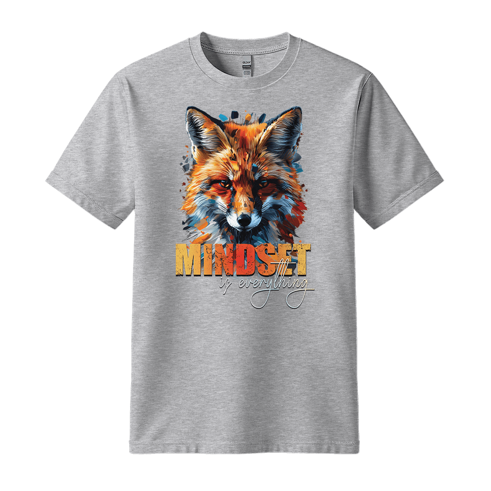 Mindset Is Everything - Fox Unisex T-Shirt - Statement Shirt - Standard (G5000) - Sport Grey - S