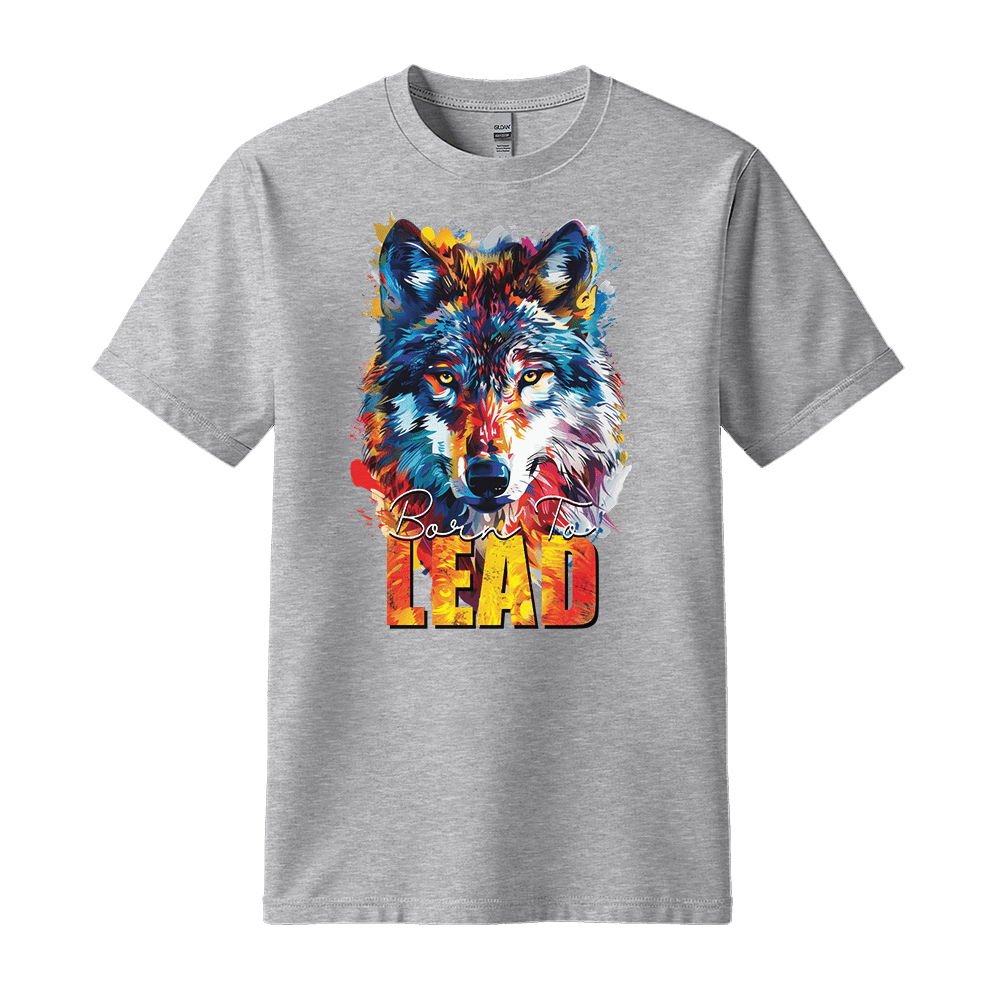 Born To Lead - Wolf Unisex T-Shirt - Motivation Shirt - Standard (G5000) - Sport Grey - S