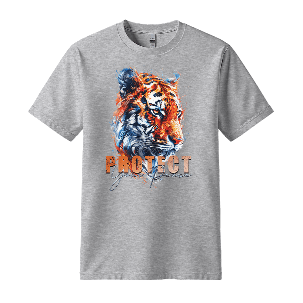 Protect Your Peace - Tiger Unisex T-Shirt - Good Vibes Clothing - Standard (G5000) - Sport Grey - S