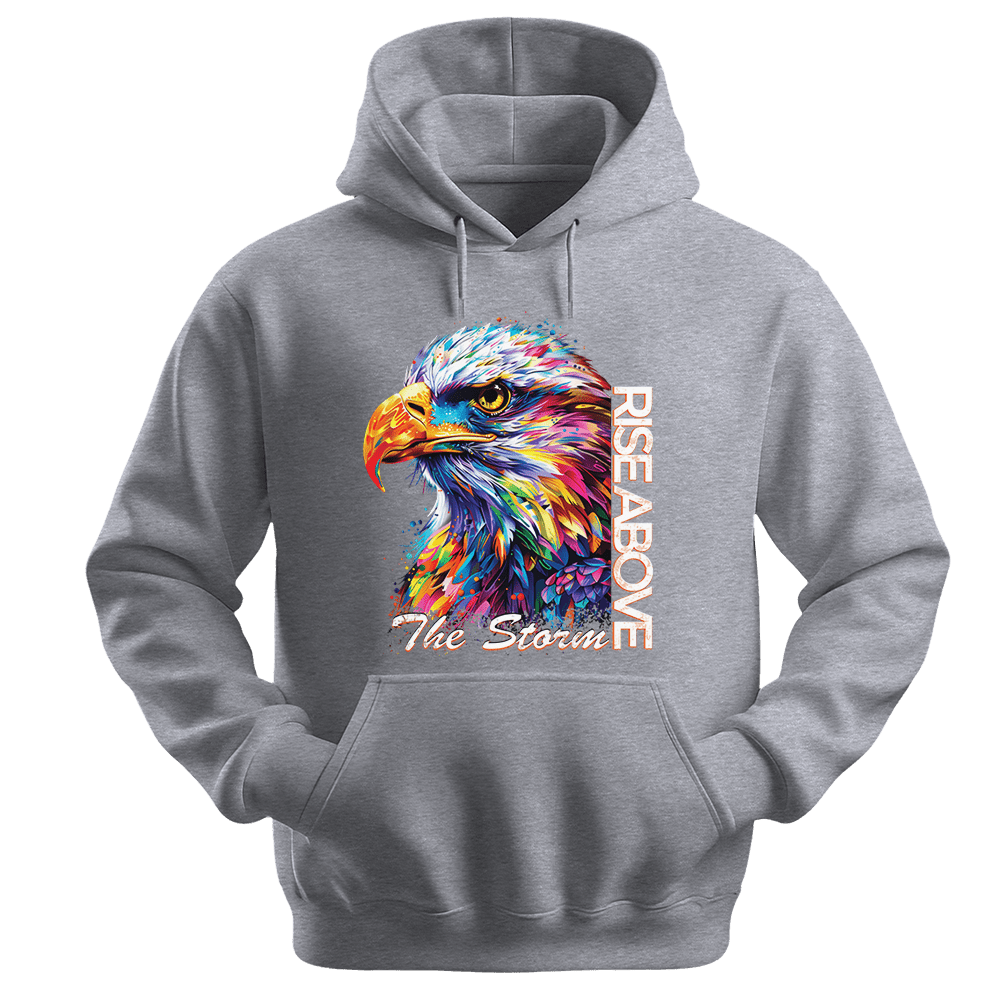 Rise Above The Storm - Eagle Unisex Hoodie - Inspirational Apparel - Unisex Hoodie | Gildan 18500 - White. - S