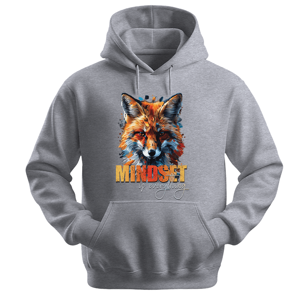 Mindset Is Everything - Fox Unisex Hoodie - Statement Hoodie - Unisex Hoodie | Gildan 18500 - Sports Grey. - S