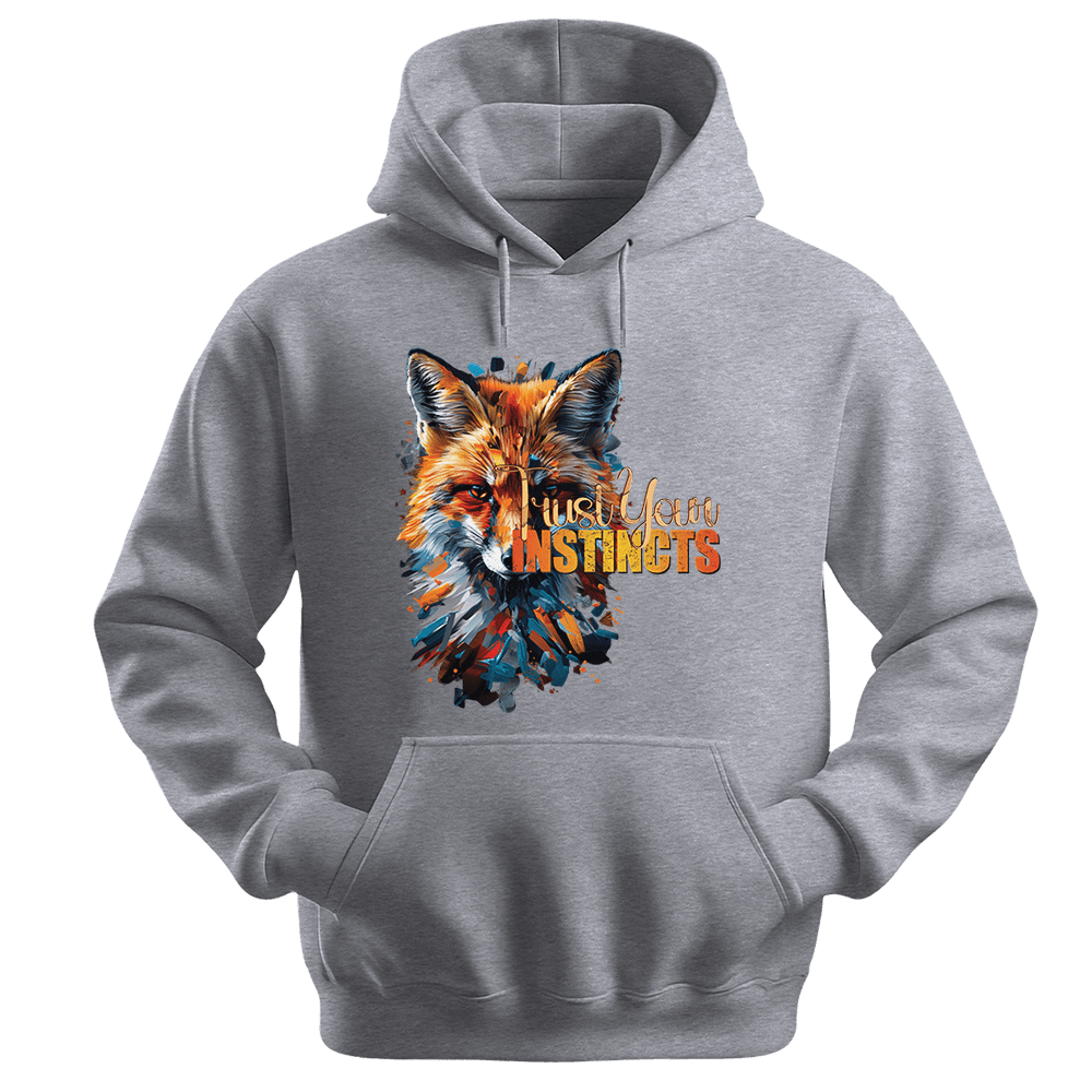 Trust Your Instincts - Fox Unisex Hoodie - Motivation Hoodie - Unisex Hoodie | Gildan 18500 - White. - S