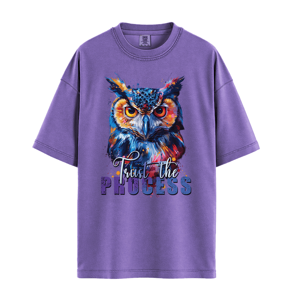 Trust The Process - Owl Unisex T-Shirt Premium Comfort Colors - Violet