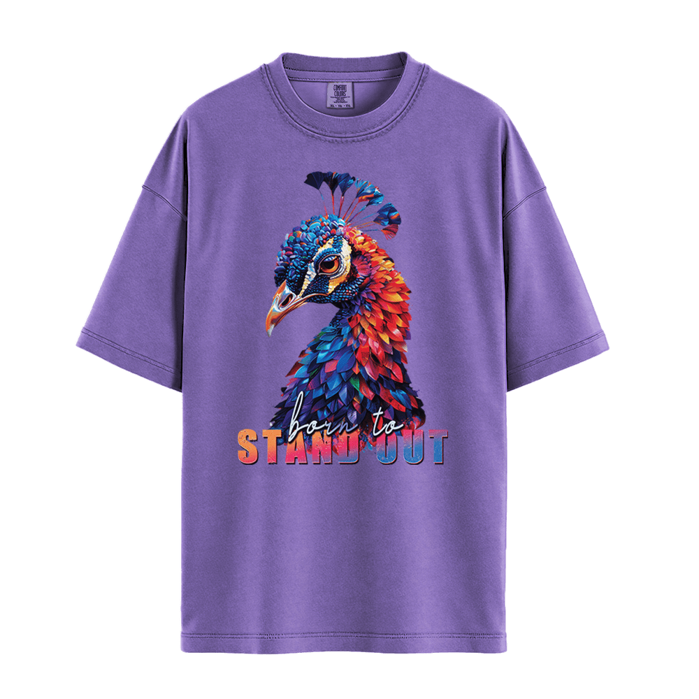 Born To Stand Out - Peacock Unisex T-Shirt Premium Comfort Colors - Violet