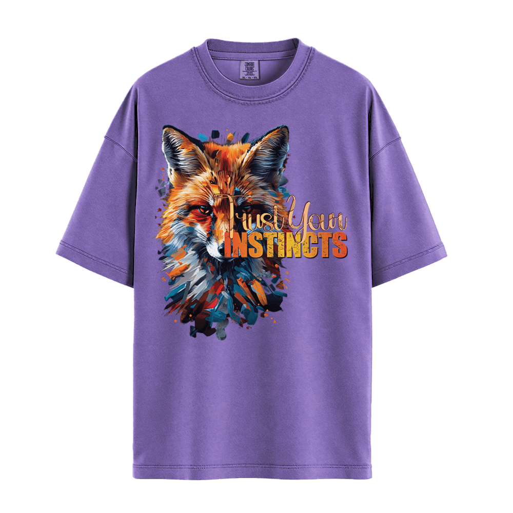 Trust Your Instincts - Fox Unisex T-Shirt Premium Comfort Colors - Violet