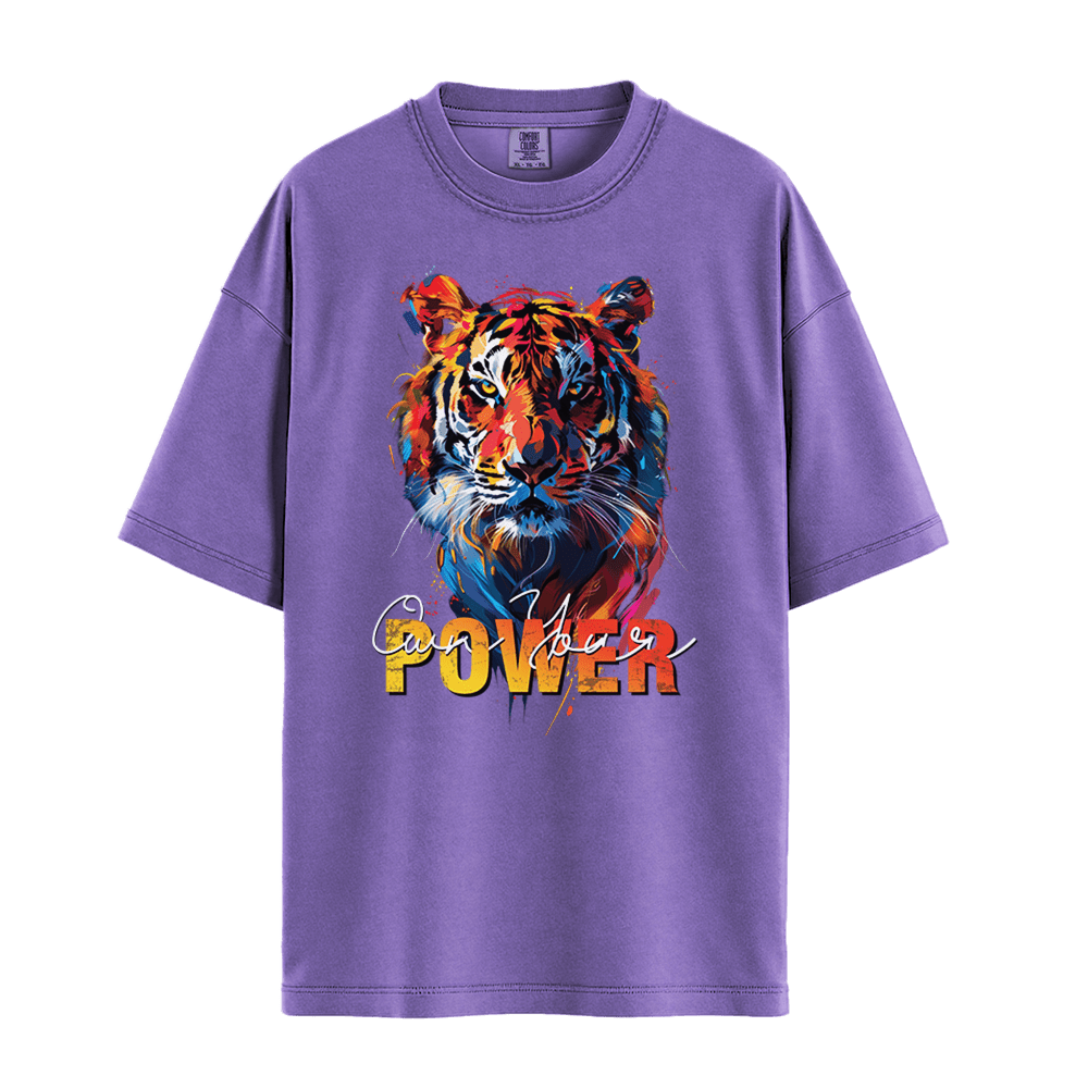 Own Your Power - Tiger Unisex T-Shirt Premium Comfort Colors - Violet