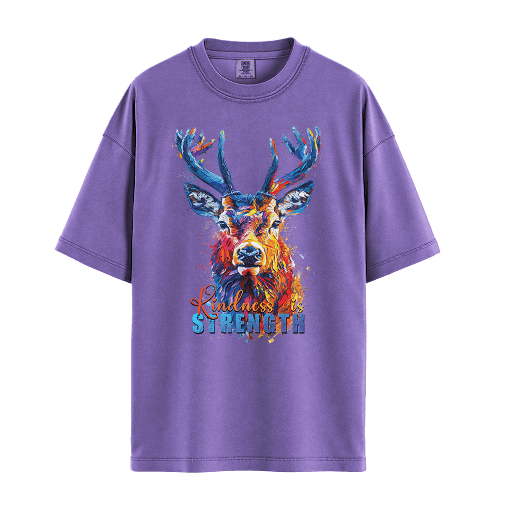 Kindness is Strength - Deer Unisex T-Shirt Premium Comfort Colors - Violet
