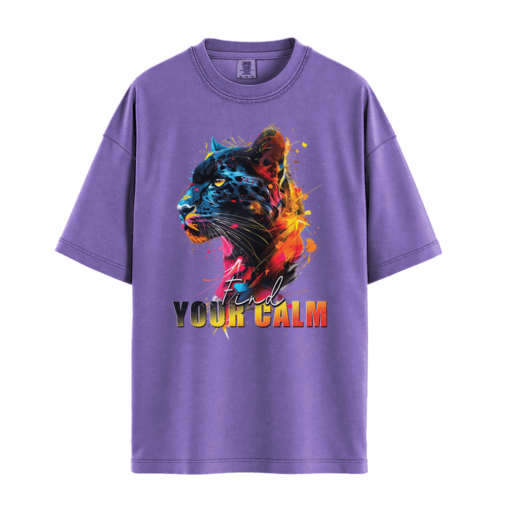 Find Your Calm - Panther Unisex T-Shirt Premium Comfort Colors - Violet