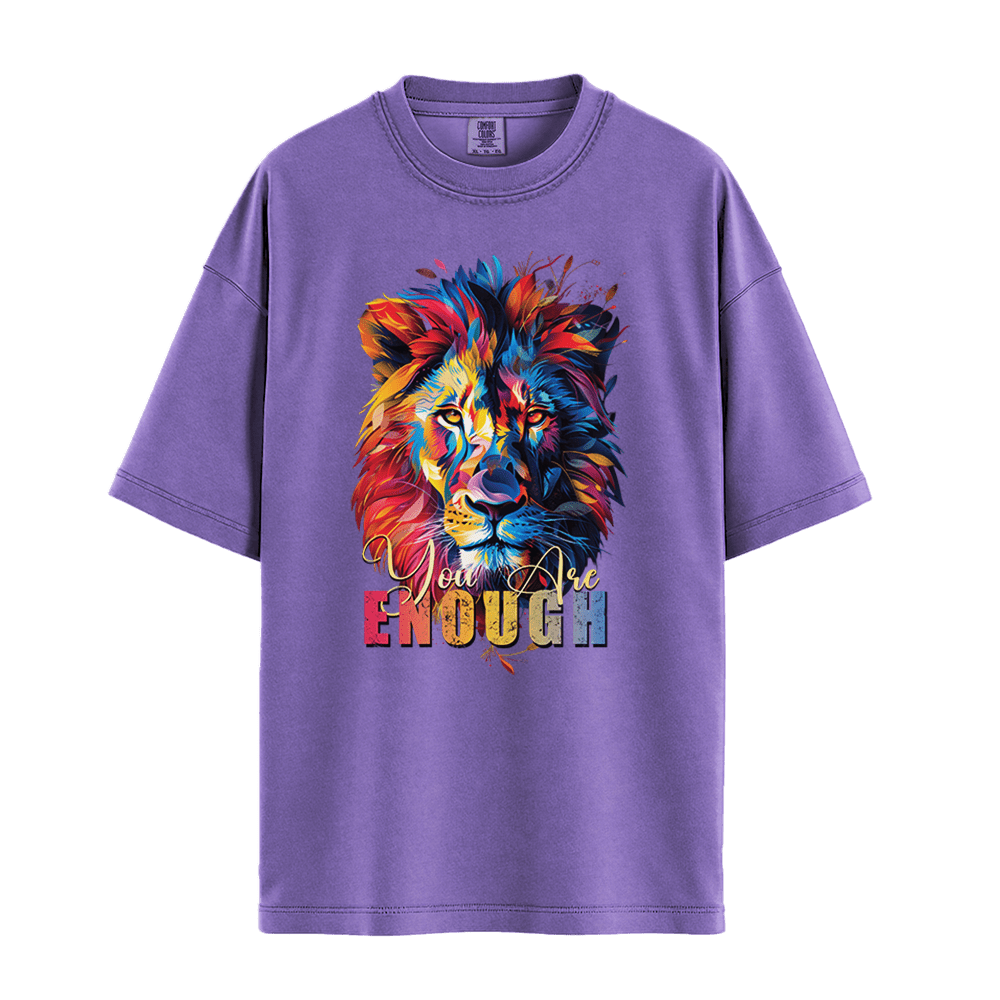 You Are Enough - Lion Unisex T-Shirt Premium Comfort Colors - Violet