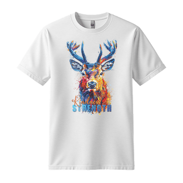 Kindness is Strength - Deer Unisex T-Shirt - Positive Shirt - Standard (G5000) - White - S