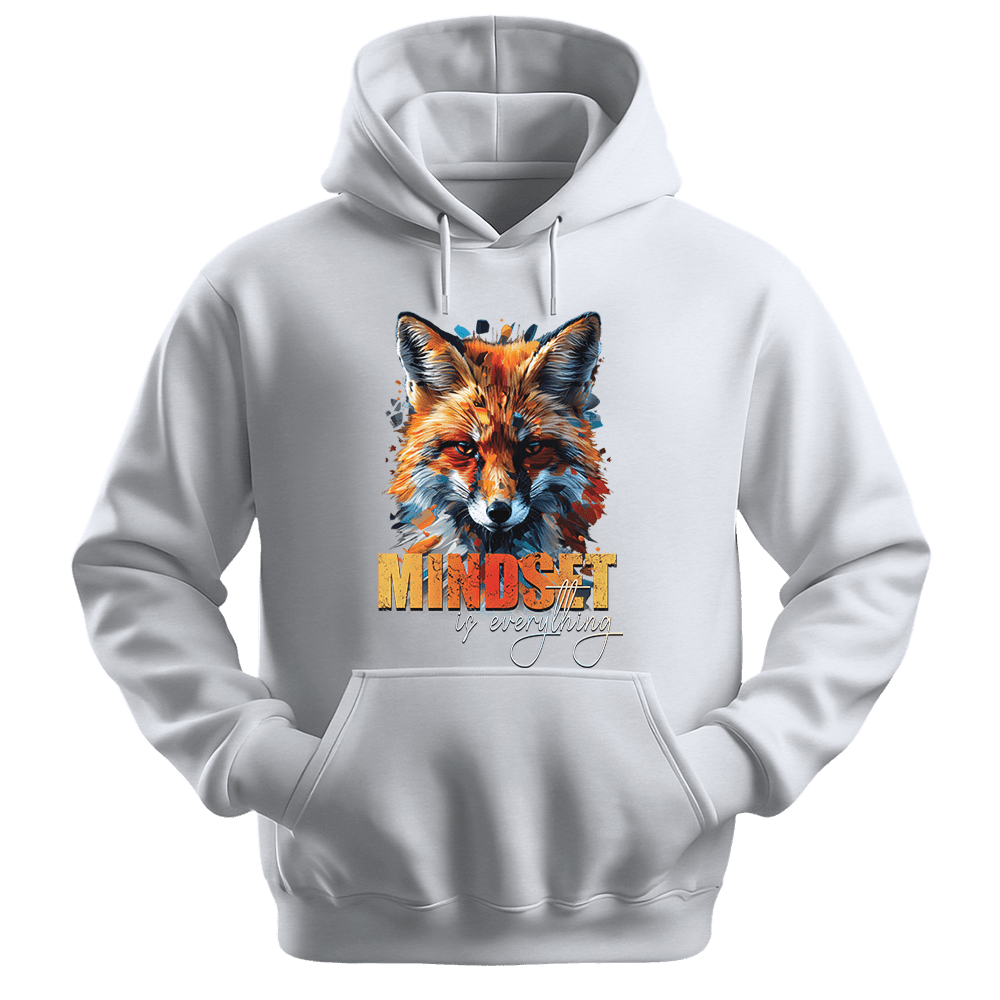 Mindset Is Everything - Fox Unisex Hoodie - Statement Hoodie - Unisex Hoodie | Gildan 18500 - White. - S