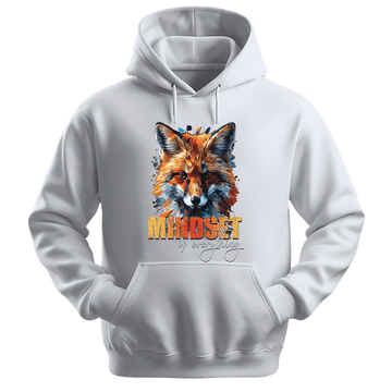 Mindset Is Everything - Fox Unisex Hoodie - Statement Hoodie - Unisex Hoodie | Gildan 18500 - White. - S