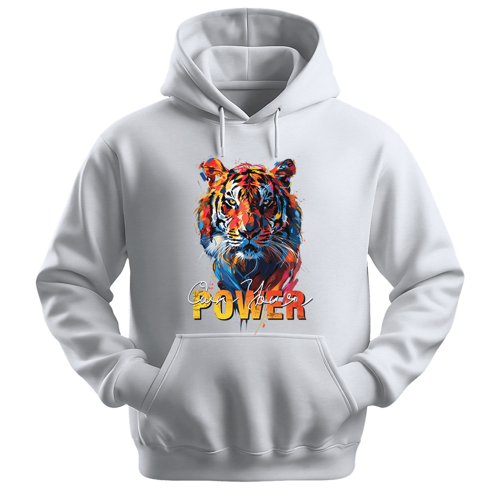 Own Your Power - Tiger Unisex Hoodie - Statement Hoodie - Unisex Hoodie | Gildan 18500 - White. - S