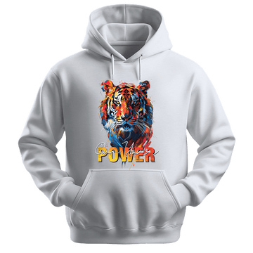 Own Your Power - Tiger Unisex Hoodie - Statement Hoodie - Unisex Hoodie | Gildan 18500 - White. - S