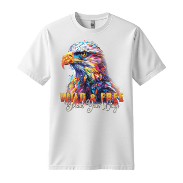 Wild & Free Spread Your Wings - Eagle Unisex T-Shirt - Inspirational Apparel - Standard (G5000) - White - S