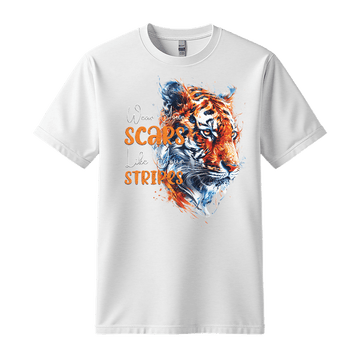 Wear Your Scars, Like Your Stripes - Tiger Unisex T-Shirt - Statement Shirt - Standard (G5000) - White - S