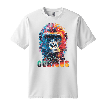 Stay Curious - Gorilla Unisex T-Shirt - Positive Shirt - Standard (G5000) - White - S