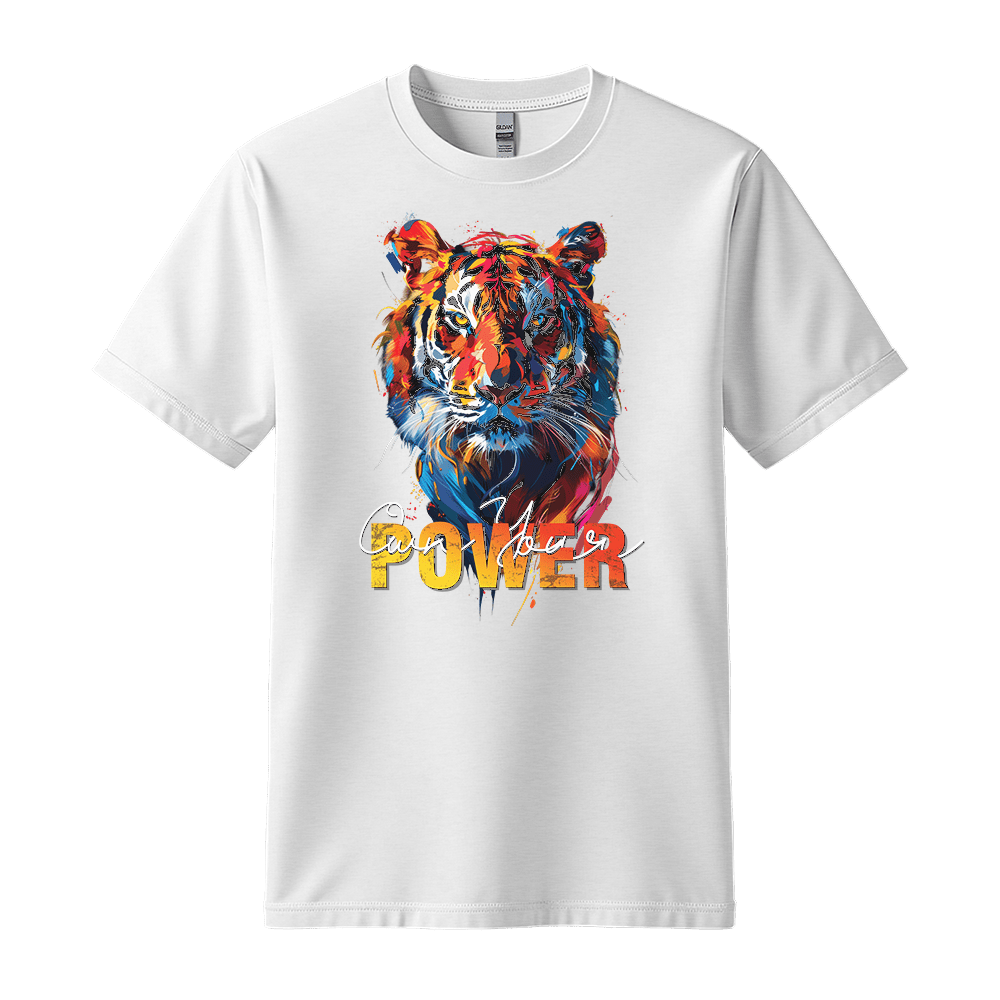 Own Your Power - Tiger Unisex T-Shirt - Statement Shirt - Standard (G5000) - White - S