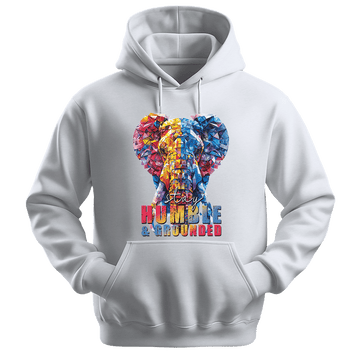 Stay Humble & Grounded - Elephant Unisex Hoodie - Positive Hoodie - Unisex Hoodie | Gildan 18500 - White. - S