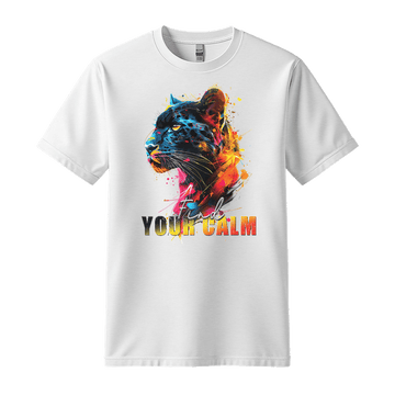 Find Your Calm - Panther Unisex T-Shirt - Good Vibes Clothing - Standard (G5000) - White - S