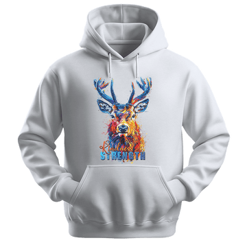 Kindness Is Strength - Deer Unisex Hoodie - Positive Hoodie - Unisex Hoodie | Gildan 18500 - White. - S