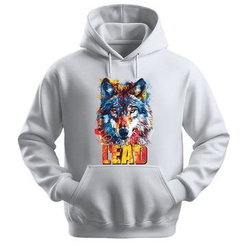 Born To Lead - Wolf Unisex Hoodie - Motivation Hoodie - Unisex Hoodie | Gildan 18500 - White. - S