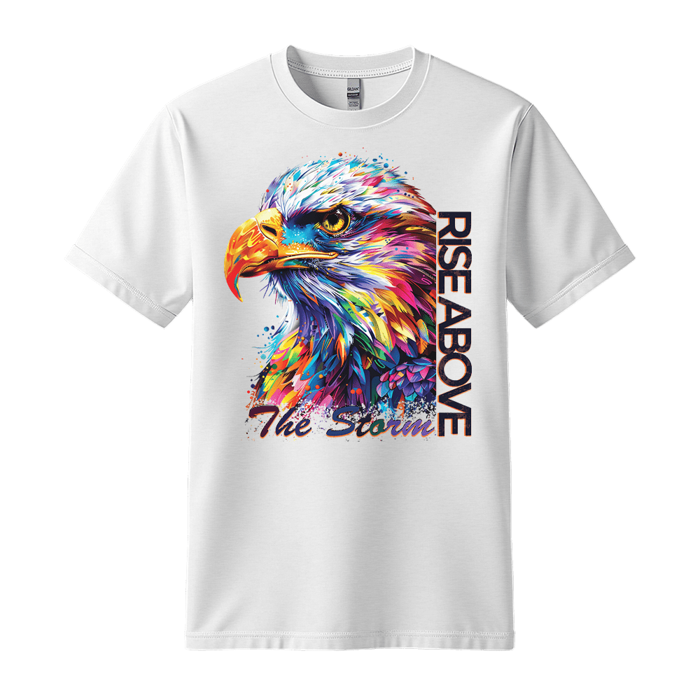 Rise Above The Storm - Eagle Unisex T-Shirt - Inspirational Apparel - Standard (G5000) - White - S