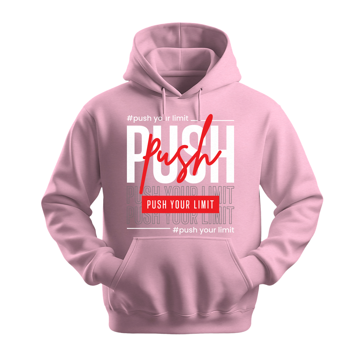 Push Your Limit - Unisex Hoodie - Motivation Hoodie - Light Pink