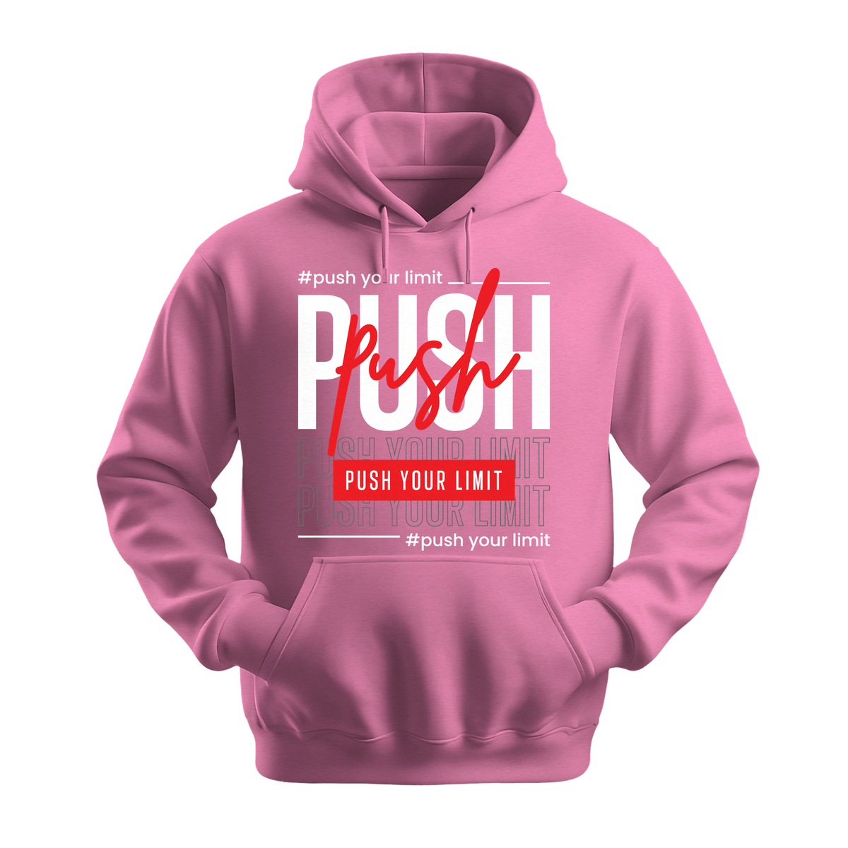 Push Your Limit - Unisex Hoodie - Motivation Hoodie - Safety Pink