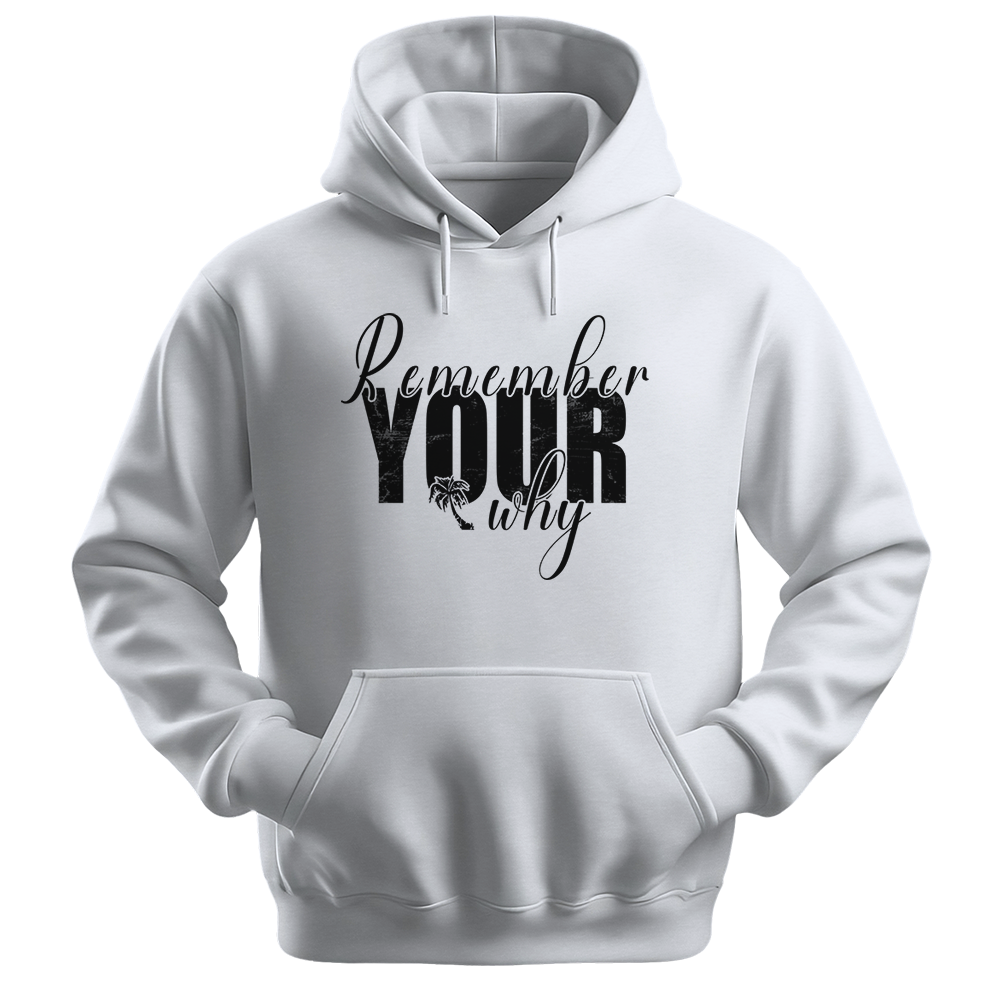 Remember Your Why - Unisex Hoodie - Typography Hoodie - White